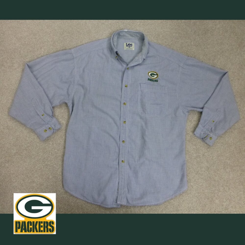 Lee Sport Green Bay Packers Button Up Long Sleeve Shirt (w/ flaws, selling as is
